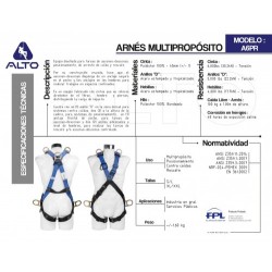Arnés Multipropósito 6 anillos A6PR Alto Altura Segura